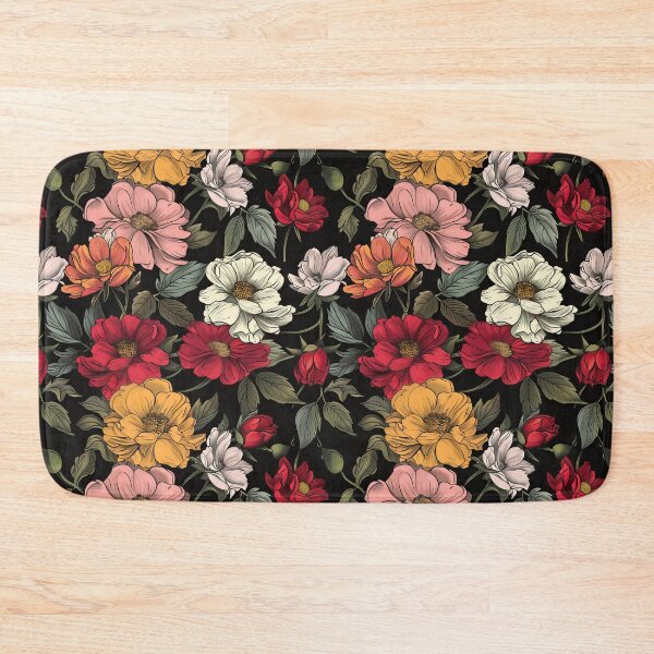 Item preview, Vintage Blooms: Multicolored Flowers on Noir Canvas designed and sold by cruzjone.
