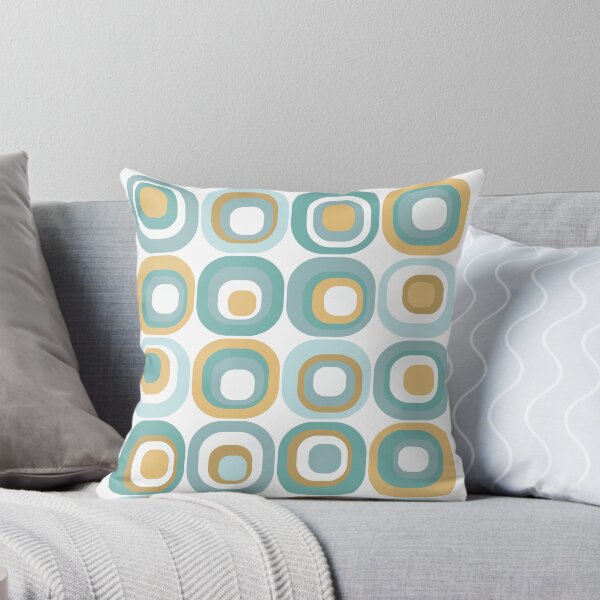 Artikelvorschau, Gestapelte Quadrate Mid Century Modern Aqua, Gold entworfen und verkauft von trdstudio.