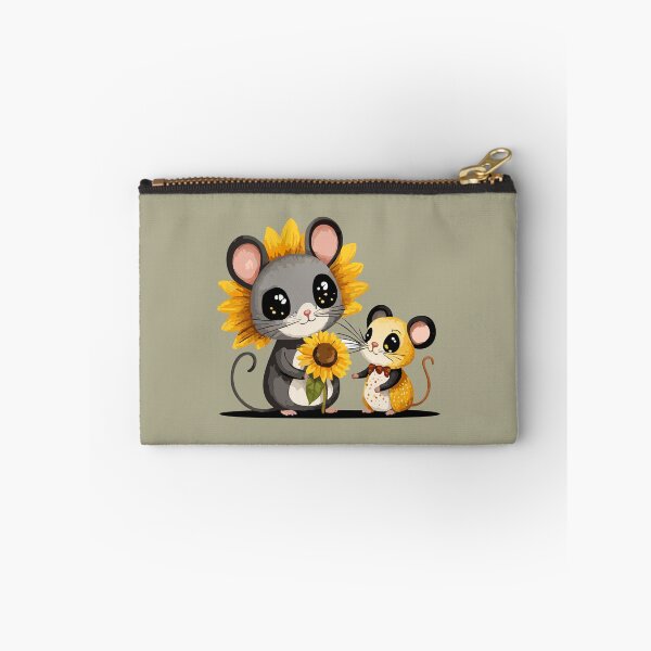 Item preview, cute little mouse big kind eyes takes a sunflower from his mother designed and sold by Firas Aljazzar.