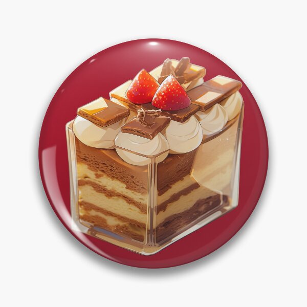 Artikelvorschau, Delicious Tiramisu or Cake in Glass with Strawberries entworfen und verkauft von NomNomSticker.