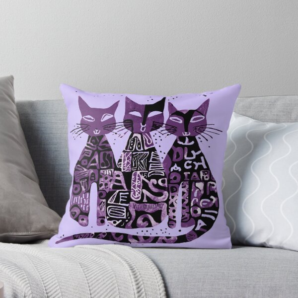 Item preview, Boho Retro Cats Trio - Simple Illustration in green, Blue, and Black designed and sold by ironpalette.