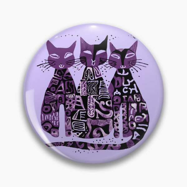 Item preview, Boho Retro Cats Trio - Simple Illustration in green, Blue, and Black designed and sold by ironpalette.