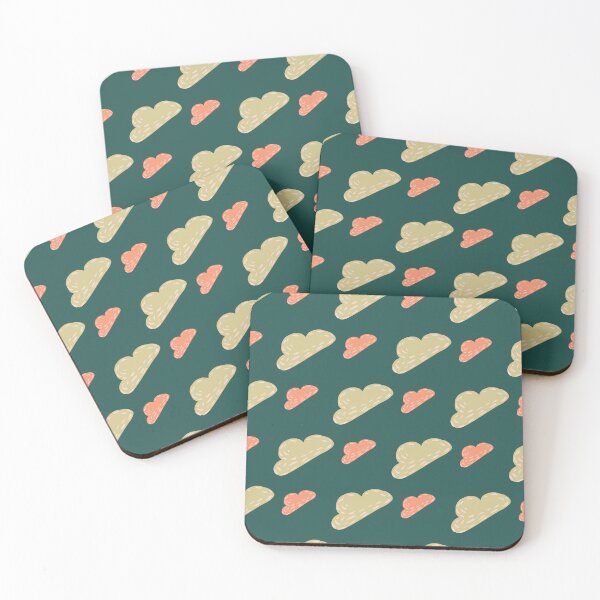 Item preview, Green & Red Clouds on Green Texture ; Bohemian Pattern designed and sold by PatternInArt.
