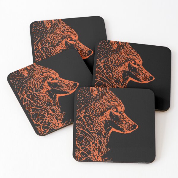 Item preview, Wolf Wild Spirit: Abstract Woodcut of a Wolf's Profile designed and sold by Gonza643.
