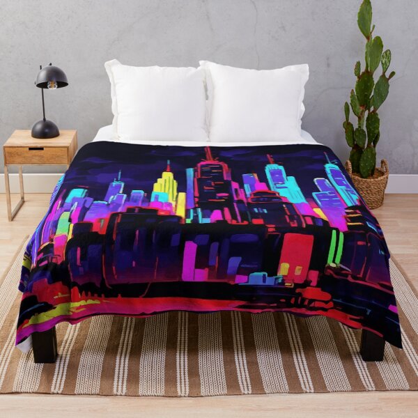 Aperçu de l'œuvre Neon Nights : un paysage urbain vibrant créée et vendue par MadebyTommy.