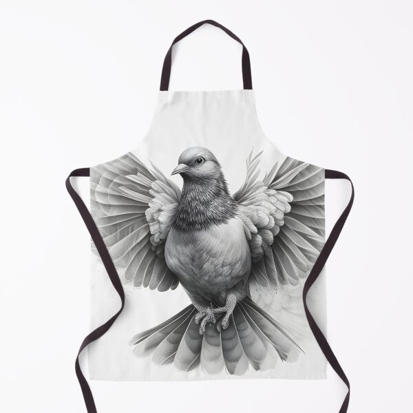 Item preview, Black and White pigeon pencil drawing designed and sold by Pencil-Art.
