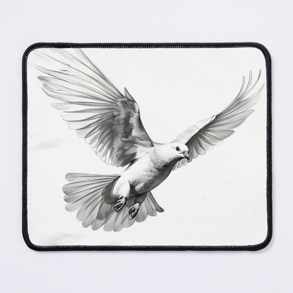 Item preview, Black and White pigeon pencil drawing designed and sold by Pencil-Art.