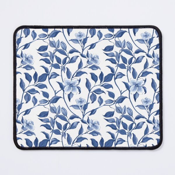 Item preview, Azure Oasis: High-Contrast Blue Floral Wallpaper designed and sold by cruzjone.