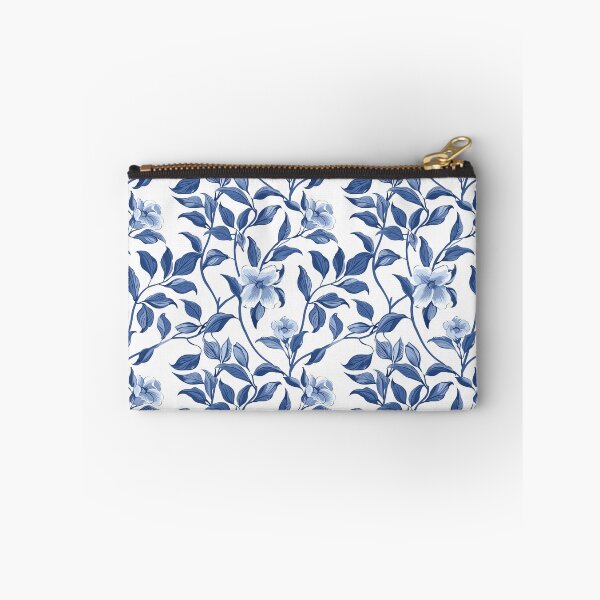 Item preview, Azure Oasis: High-Contrast Blue Floral Wallpaper designed and sold by cruzjone.