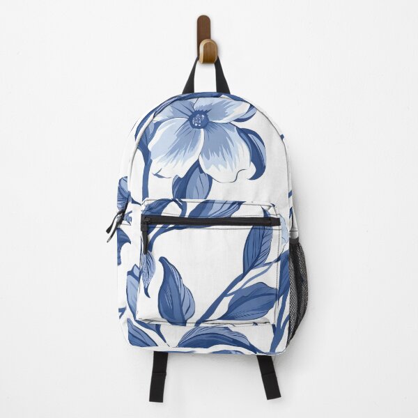 Item preview, Azure Oasis: High-Contrast Blue Floral Wallpaper designed and sold by cruzjone.