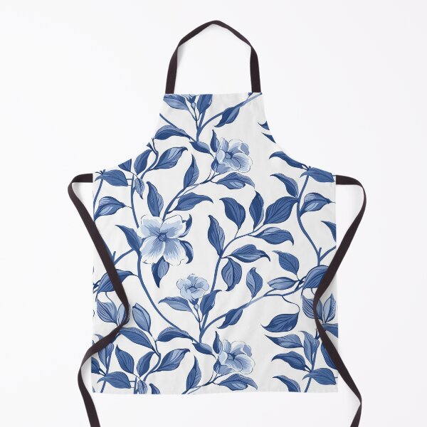 Item preview, Azure Oasis: High-Contrast Blue Floral Wallpaper designed and sold by cruzjone.