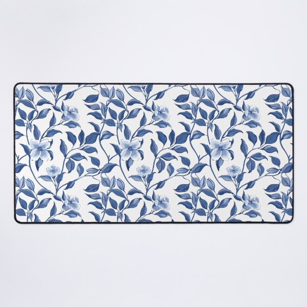 Item preview, Azure Oasis: High-Contrast Blue Floral Wallpaper designed and sold by cruzjone.