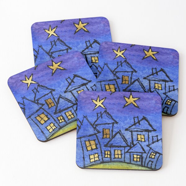 Item preview, Houses on Hill at Night designed and sold by Aithlin123.