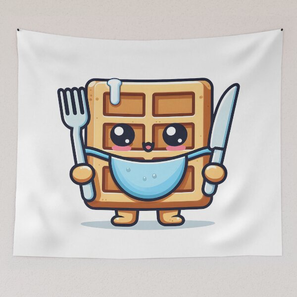 Item preview, Kawaii Waffle With Bib designed and sold by CanvasCutie.