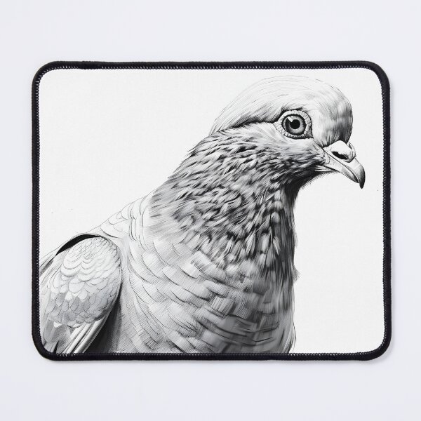 Item preview, Black and White pigeon pencil drawing designed and sold by Pencil-Art.