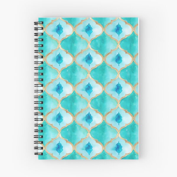 Item preview, Turquoise and gold moroccan tile pattern designed and sold by patterncrow.