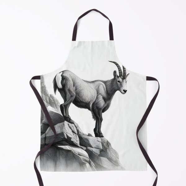 Item preview, Black and White Mountain Goat pencil drawing designed and sold by Pencil-Art.