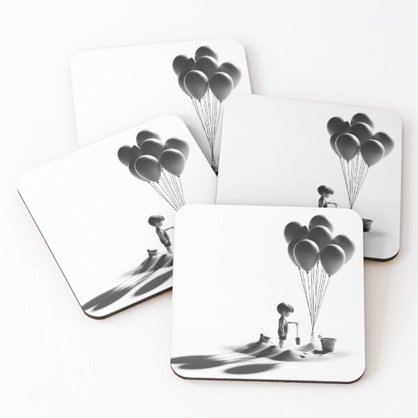 Item preview, waiting popup, little boy with balloon designed and sold by Care-and-Share.