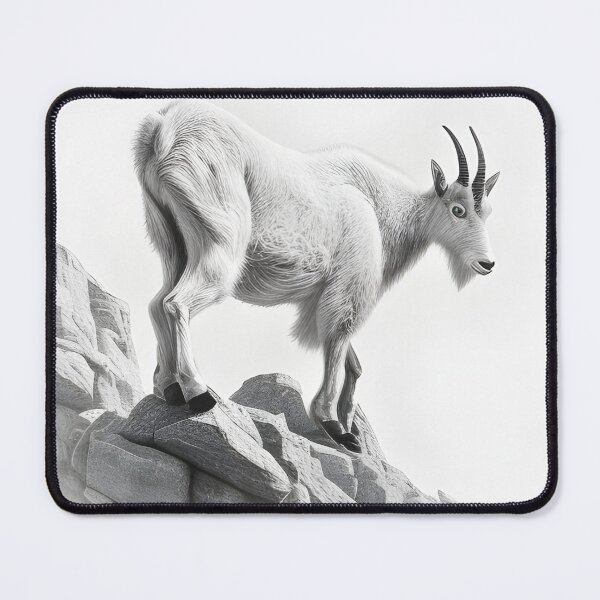 Item preview, Black and White Mountain Goat pencil drawing designed and sold by Pencil-Art.