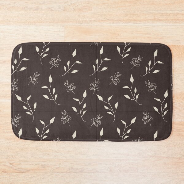 Item preview, White Leaves on Black Texture ; Bohemian Pattern designed and sold by PatternInArt.