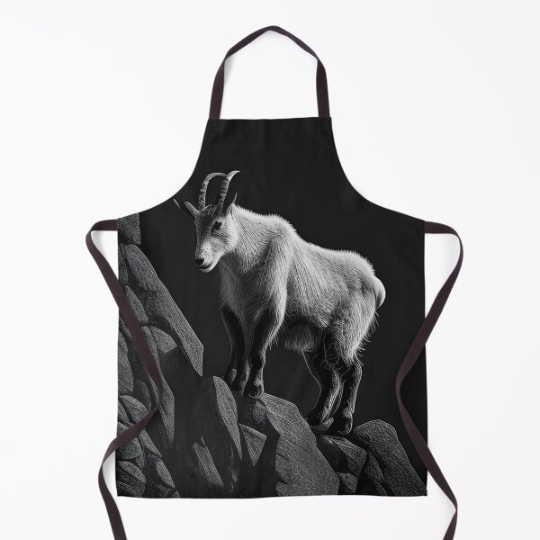 Item preview, Black and White Mountain Goat pencil drawing designed and sold by Pencil-Art.