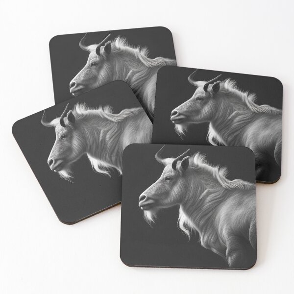 Item preview,  Black and White Mountain Goat pencil drawing designed and sold by Pencil-Art.