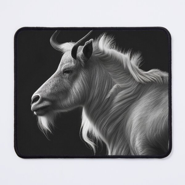 Item preview, Black and White Mountain Goat pencil drawing designed and sold by Pencil-Art.