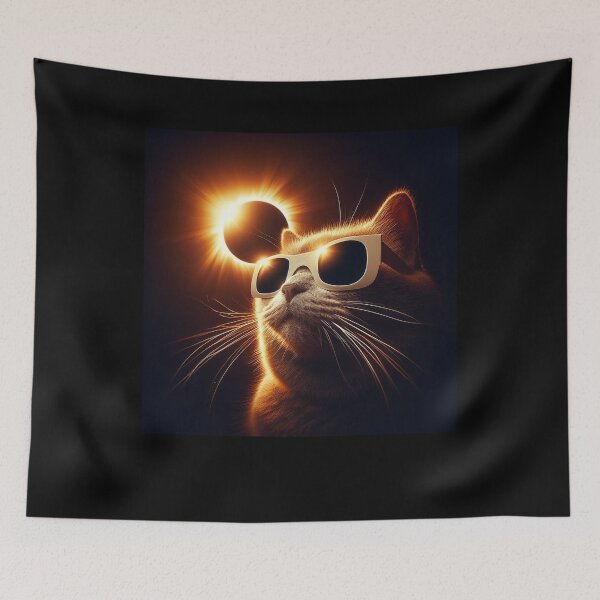Item preview, Gato gracioso Eclipse solar total 2024 designed and sold by Artistoos.
