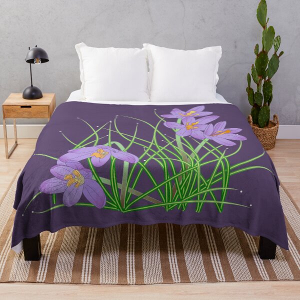 Item preview, Crocus Flowers on Dark Purple 5748 designed and sold by Art in My Loft.