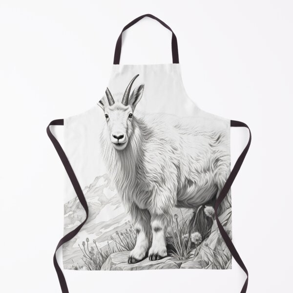 Item preview, Black and White Mountain Goat pencil drawing designed and sold by Pencil-Art.
