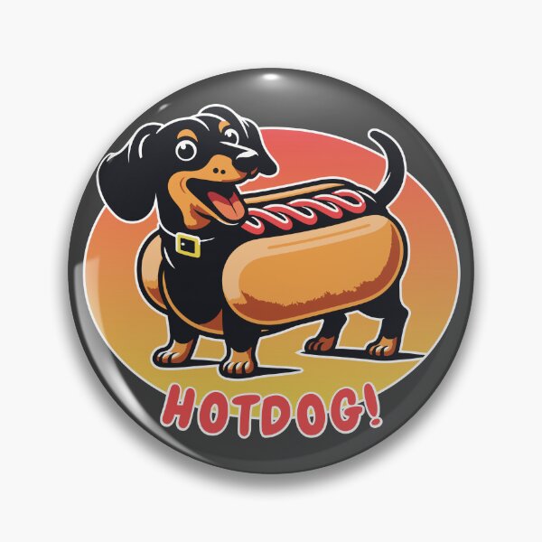 Item preview, Wiener Dog Hotdog Funny Sticker | Long Dachshund Black & Tan Dog in Bun Suit | Sausage Dog designed and sold by d247.