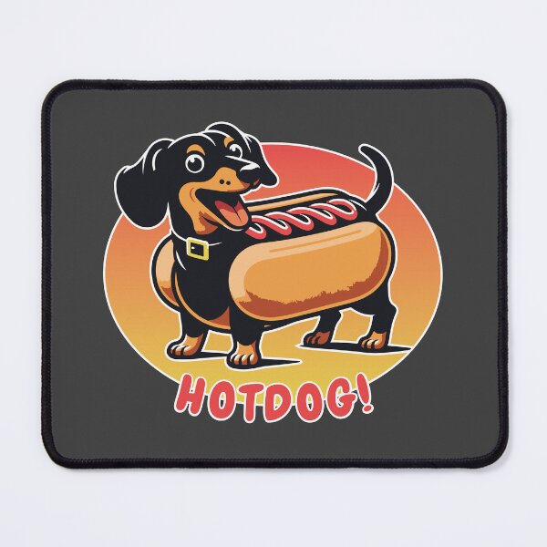 Item preview, Wiener Dog Hotdog Funny Sticker | Long Dachshund Black & Tan Dog in Bun Suit | Sausage Dog designed and sold by d247.