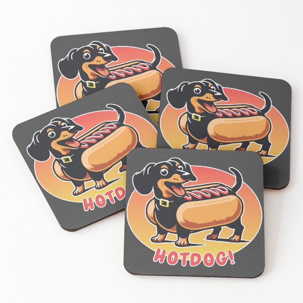 Item preview, Wiener Dog Hotdog Funny Sticker | Long Dachshund Black & Tan Dog in Bun Suit | Sausage Dog designed and sold by d247.