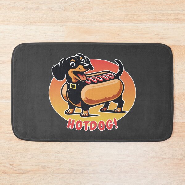 Item preview, Wiener Dog Hotdog Funny Sticker | Long Dachshund Black & Tan Dog in Bun Suit | Sausage Dog designed and sold by d247.