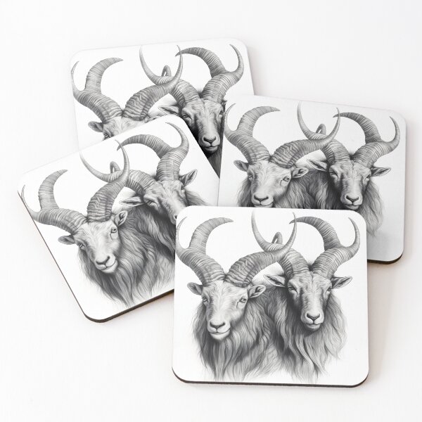 Item preview, Black and White Mountain Goat pencil drawing designed and sold by Pencil-Art.