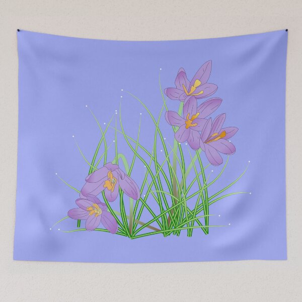 Item preview, Crocus Flowers on Blue 5748 designed and sold by Art in My Loft.