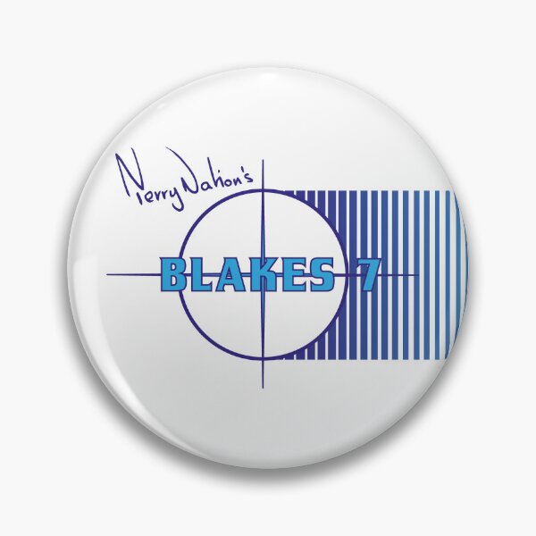 Artikelvorschau, Blake's 7 (Magazinlogo – BLAU) 1983 entworfen und verkauft von Grahame Robertson.