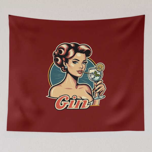 Item preview, Retro Beverage - Gin designed and sold by MugshotsAndMore.
