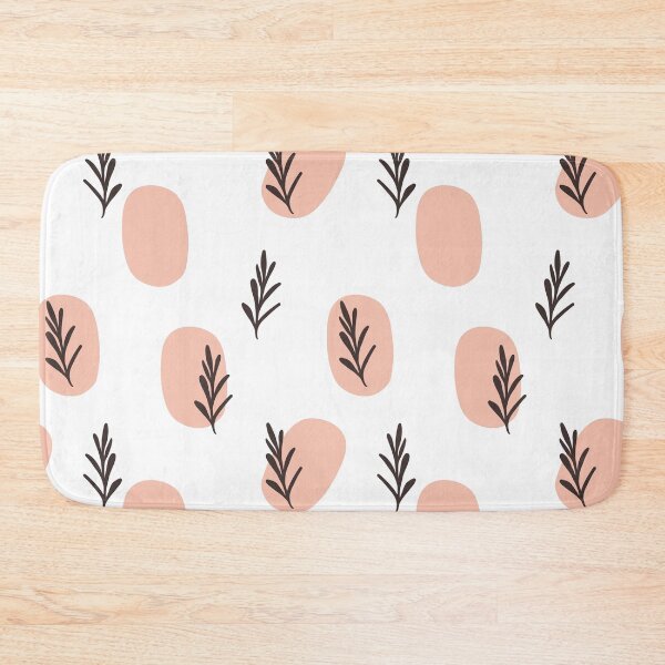 Item preview, Black Leaves & Pink on White Texture ; Bohemian Pattern designed and sold by PatternInArt.