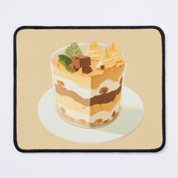 Item preview, Tiramisu or Cake in Glass on Plate designed and sold by NomNomSticker.