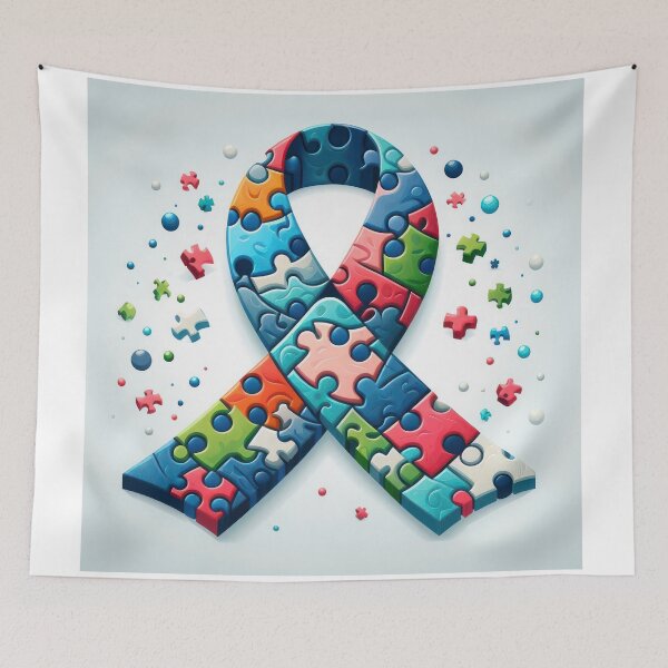 Item preview, Ribbon of Progress: Puzzle Pieces Symbolizing Global Collaborative Research designed and sold by Care-and-Share.