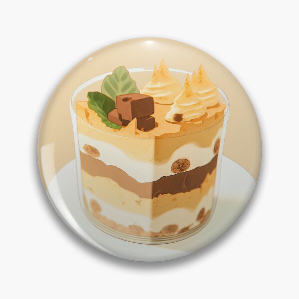 Item preview, Tiramisu or Cake in Glass on Plate designed and sold by NomNomSticker.