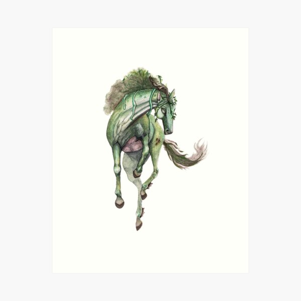 Item preview, Kelpie Water Horse in Watercolour designed and sold by MothsofVesper.