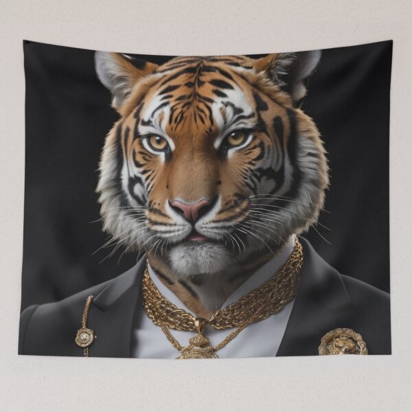 Item preview, Gold Tiger Portrait designed and sold by Lazoni.