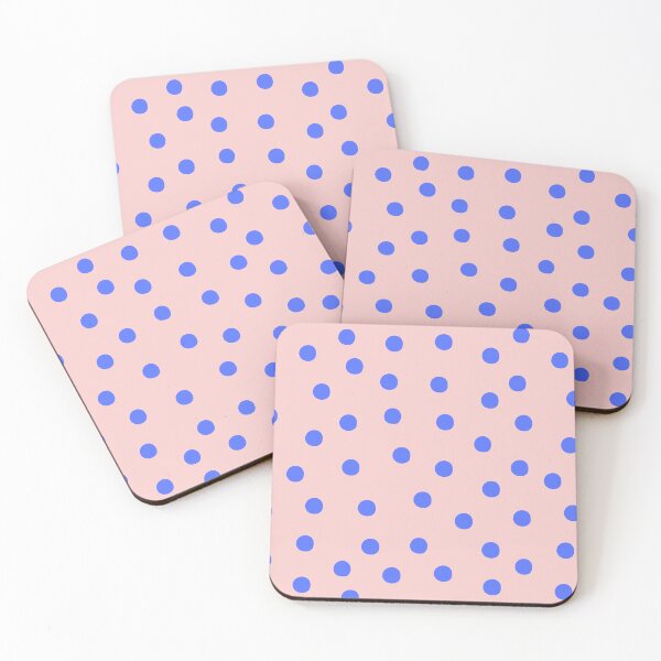 Item preview, Blue Polka Dots Pattern on Pink designed and sold by PatternInArt.