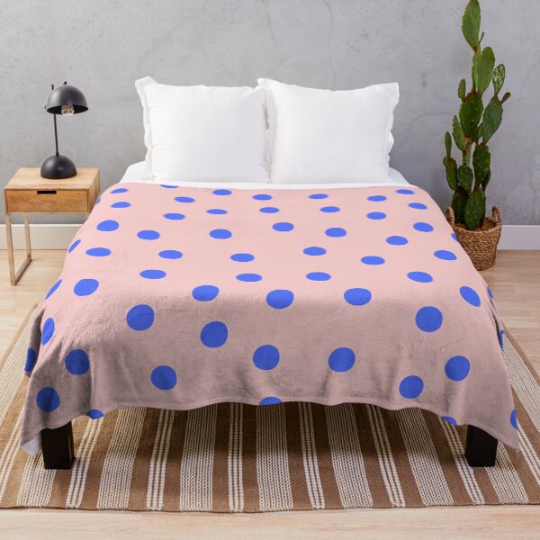 Item preview, Blue Polka Dots Pattern on Pink designed and sold by PatternInArt.