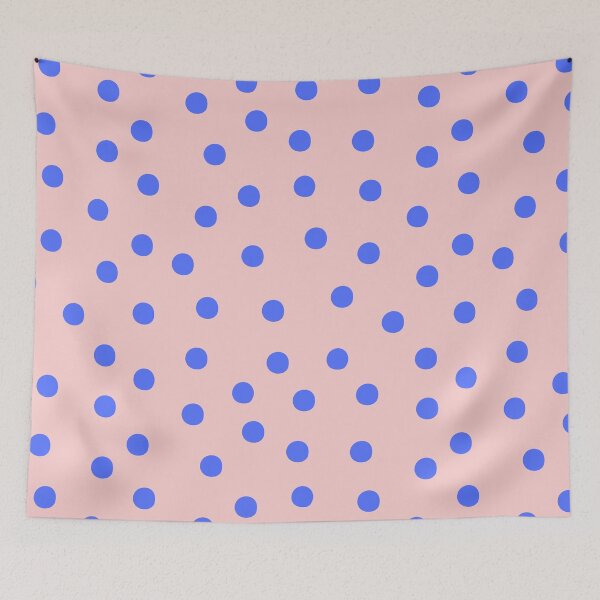 Item preview, Blue Polka Dots Pattern on Pink designed and sold by PatternInArt.
