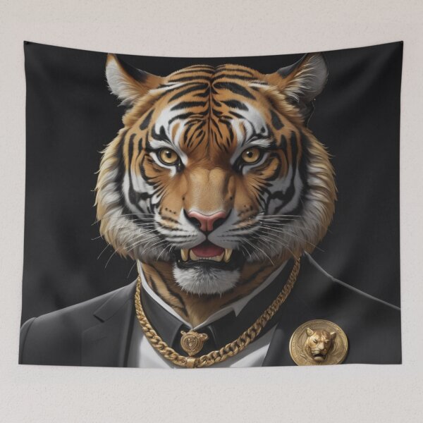 Item preview, Gold Tiger Portrait designed and sold by Lazoni.