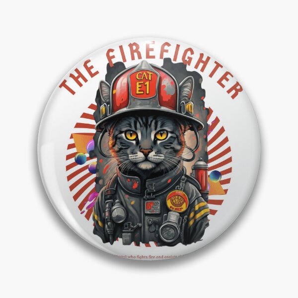 Item preview, firefighter cat designed and sold by PatronesKawai.