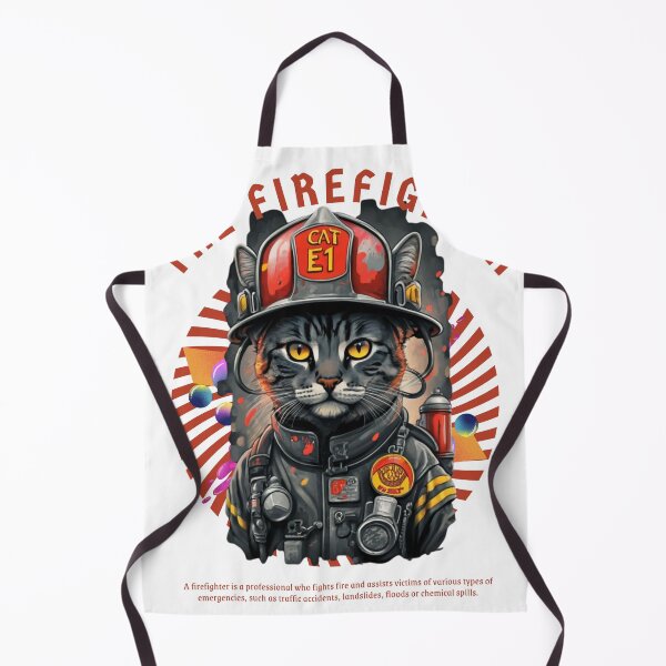 Item preview, firefighter cat designed and sold by PatronesKawai.